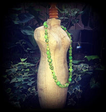 Load image into Gallery viewer, Skull necklace Zombie necklace Halloween necklace Inverted Cross necklace Jasper necklace Los Muertos jewelry Rigor Mortis Green jewelry