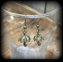 Load image into Gallery viewer, Umbrella earrings Boho earrings Kitsch earrings Cute earrings Dangle earrings Pierced ears Rainy Day Tunnel earrings Plug earrings Gauges