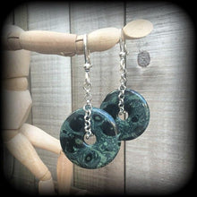 Load image into Gallery viewer, Jasoer ear weights 2 gauge 4 gauge 6 gauge Kambaba Jasper Gemstone Ear hangers Tunnel dangles Hanging gauges Plug dangles For stretched lobe