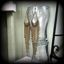 Load image into Gallery viewer, Chandelier earrings Goddess earrings Dangle earrings Artemis Goddess earrings Tunnel dangles Gauged earrings Plug earrings Pierced ears 2g