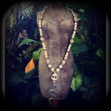 Load image into Gallery viewer, Damballah necklace Snake necklace Snake pendant 'Ascending Snake' Voodoo Loa Goddess White howlite stone skull and antique silver necklace