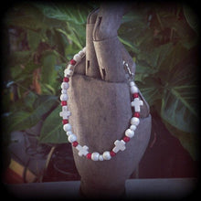 Load image into Gallery viewer, Halloween bracelet Los Muertos bracelet Voodoo bracelet Inverted cross bracelet Marie Laveau bracelet Loa jewelry Santeria Haitian bracelet