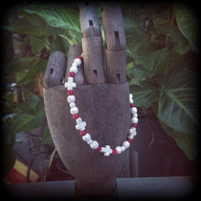 Load image into Gallery viewer, Halloween bracelet Los Muertos bracelet Voodoo bracelet Inverted cross bracelet Marie Laveau bracelet Loa jewelry Santeria Haitian bracelet