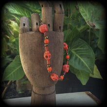 Load image into Gallery viewer, Papa Legba jewelry Skull bracelet Industrial bracelet Gothic bracelet Voodoo bracelet Santeria bracelet Stone bracelet Halloween bracelet