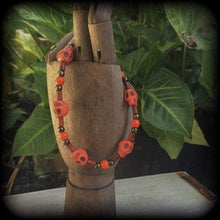 Load image into Gallery viewer, Papa Legba jewelry Skull bracelet Industrial bracelet Gothic bracelet Voodoo bracelet Santeria bracelet Stone bracelet Halloween bracelet