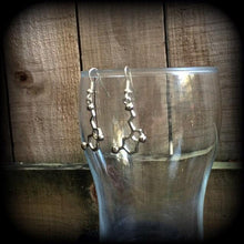 Load image into Gallery viewer, Serotonin earrings Molecule earrings Science earrings Chemical earrings Science jewelry Nerd gifts 3mm tunnel earrings 4mm 6mm plug dangles
