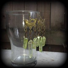 Load image into Gallery viewer, Druzy earrings Dagon Fish Steampunk Mediterranean Medieval Evil eye earrings Pierced ears Tunnel dangles Lovecraft Gauged earrings 0g 2g 4g