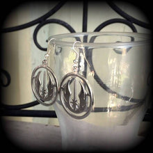 Load image into Gallery viewer, Star Wars earrings Rebel Alliance Sci Fi earrings Imperial Empire Geek earrings Gamer jewelry Plug earrings Nerd jewelry Gauged earrings 0g