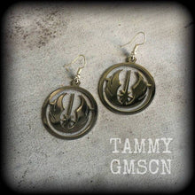 Load image into Gallery viewer, Star Wars earrings Rebel Alliance Sci Fi earrings Imperial Empire Geek earrings Gamer jewelry Plug earrings Nerd jewelry Gauged earrings 0g