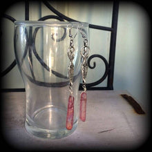 Load image into Gallery viewer, Goddess earrings, Venus earrings, Quartz earrrings, Pagan jewelry, Crystal earrings, Boho earrings, Druzy earrings, Plug earrings, Pierced