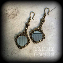 Load image into Gallery viewer, Fairy Tale Earrings, Mirror Earrings, Princess jewelry, Cinderella earrings, Girls earrings, Plug earrings, Tunnel earrings, Gifts for girls