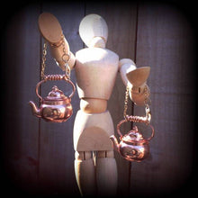 Load image into Gallery viewer, 8 gauge ear weights 6 gauge ear hangers 4mm Tunnel dangles Coffee pot Plug dangles 3mm Tunnel earrings 0 guage Plug earrings Stretched ears