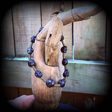Load image into Gallery viewer, Skull bracelet Ogoun bracelet Gothic bracelet Voodoo bracelet Day of the dead jewelry Black skull bracelet Santeria bracelet Loa bracelet