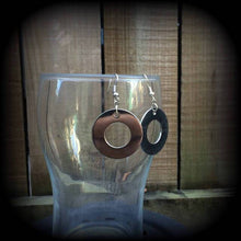 Load image into Gallery viewer, Circle earrings, Geometric earrings, Sacred Geometry, Plug earrings, Circle jewelry, Geometric jewelry,  Tunnel earrings, Funky jewelry