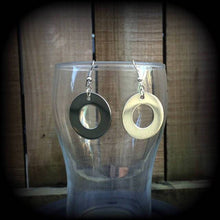 Load image into Gallery viewer, Circle earrings, Geometric earrings, Sacred Geometry, Plug earrings, Circle jewelry, Geometric jewelry,  Tunnel earrings, Funky jewelry