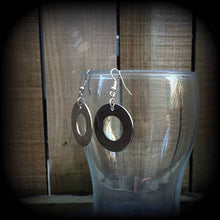 Load image into Gallery viewer, Circle earrings, Geometric earrings, Sacred Geometry, Plug earrings, Circle jewelry, Geometric jewelry,  Tunnel earrings, Funky jewelry