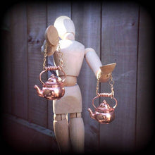 Load image into Gallery viewer, 8 gauge ear weights 6 gauge ear hangers 4mm Tunnel dangles Coffee pot Plug dangles 3mm Tunnel earrings 0 guage Plug earrings Stretched ears