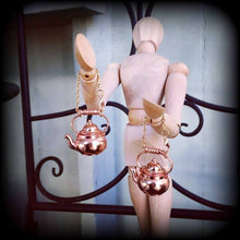 Load image into Gallery viewer, 8 gauge ear weights 6 gauge ear hangers 4mm Tunnel dangles Coffee pot Plug dangles 3mm Tunnel earrings 0 guage Plug earrings Stretched ears