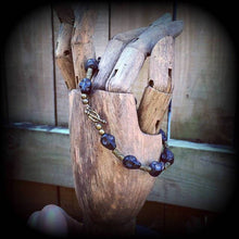 Load image into Gallery viewer, Skull bracelet Ogoun bracelet Gothic bracelet Voodoo bracelet Day of the dead jewelry Black skull bracelet Santeria bracelet Loa bracelet