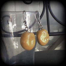 Load image into Gallery viewer, Potato earrings Vegan Food Vegetable Ear weights Tunnel earrings Thanksgiving Roast dinner Christmas Novelty earrings Tunnel dangles 00g 0g