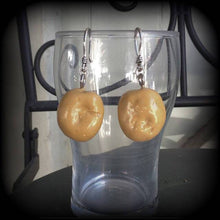 Load image into Gallery viewer, Potato earrings Vegan Food Vegetable Ear weights Tunnel earrings Thanksgiving Roast dinner Christmas Novelty earrings Tunnel dangles 00g 0g