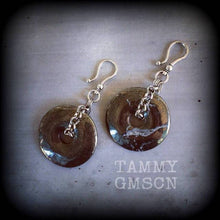 Load image into Gallery viewer, Pyrite ear weights, 0 gauge weights, 2 gauge, 6mm, Ear hangers, Stone weights, Hanging gauges, Tunnel dangles, Gauged earrings, Plug dangles