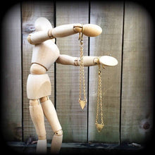 Load image into Gallery viewer, Ear hangers Tunnel dangles Plug earrings Hanging dangles Sacred geometry Triangle Tunnel earrings Tunnel dangles Plug earrings Gauges 2g