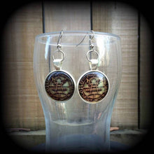 Load image into Gallery viewer, Sigil earrings Seal of Solomon earrings Occult Church of Satan Esoteric Gothic Evil Plug earrings Gauged earrings Tunnel earrings 0g 2g 4g