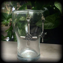 Load image into Gallery viewer, 8 gauge, 4 gauge, 2 aguge 00 gauge,Inverted Cross ear weights, Ear hangers, Plug earrings, Hanging gauges, Gauged earrings, Plug dangles, 0g