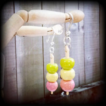 Load image into Gallery viewer, Japanes ear hangers Japanese sweets 6mm gauges 2 gauge Botchan Dango Novelty plug dangles Tunnel dangles Ear weights Hanging gauges Mochiko