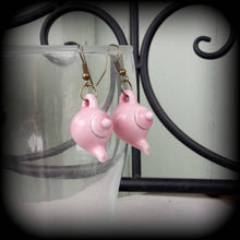 Load image into Gallery viewer, Tea pot earrings Pink teapot earrings Barista jewelry Alice in Wonderland Tea Party earrings High Tea 3mm Tunnel earrings 00g Plug earrings
