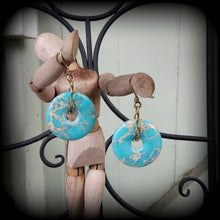 Load image into Gallery viewer, Jade earrings Gemstone earrings Imperial Jade Dangly earrings 3mm ear weights 4mm tunnel earrings 5mm plug dangles 6mm plug earrings Gauges