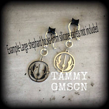 Load image into Gallery viewer, Star Wars earrings Rebel Alliance Sci Fi earrings Imperial Empire Geek earrings Gamer jewelry Plug earrings Nerd jewelry Gauged earrings 0g
