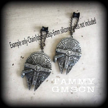Load image into Gallery viewer, Star Wars ear weights 2 gauge ear hangers 6mm Tunnel dangles 8mm Plug dangles 0 gauge gauged earrings Hanging gauges 12mm 00g 0g 2g 4g 6g 8g