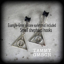 Load image into Gallery viewer, Ear weights Nerd ear hangers Popular culture earrings Geek ear weights Gauged earrings Movie ear weights Novelty ear weights Gauges Plugs