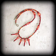 Load image into Gallery viewer, Voodoo necklace Skull necklace Stone Skull necklace Voodoo Loa Papa Legba Dirty Jaffa Howlite stone skull Pendant Halloween Ritual necklace
