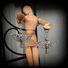 Load image into Gallery viewer, 0 gauge ear hangers Isis Egyptian 8mm ear weights Gauged earrings Plug dangles Ankh Plug weights Hanging gauges Tunnel dangles Hanging plugs