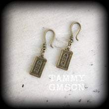 Load image into Gallery viewer, Cassette Tape earrings, Retro jewelry, Kitsch earrings, Cassette earrings, Music jewelry, Cassette earrings, 80's nostalgia, Nerd earrings