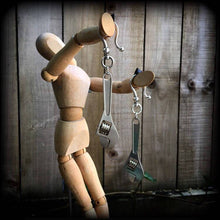 Load image into Gallery viewer, Novelty earrings, Tool earrings, Wrench earrings, Tom boy earrings. Tradie earrings, Mechanic earrings, Grease Monkey earrings, Pierced ears