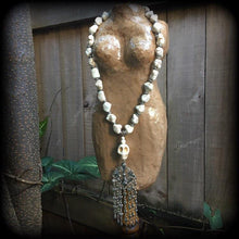 Load image into Gallery viewer, Voodoo Necklace, Fleur De Lis, Skull necklace, Voodou jewelry, Loa jewlery, Erzulie necklace, Day of the Dead, Skull jewelry, Santeria