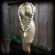 Load image into Gallery viewer, Voodoo Necklace, Fleur De Lis, Skull necklace, Voodou jewelry, Loa jewlery, Erzulie necklace, Day of the Dead, Skull jewelry, Santeria