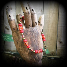 Load image into Gallery viewer, Papa Legba bracelet, Skull bracelet, Legba Atibon, Atibon Legba, Voodoo bracelet, Vodou Loa, Ritual jewelry, Halloween, Santeria, Samhain