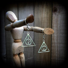 Load image into Gallery viewer, Ear weights Nerd ear hangers Popular culture earrings Geek ear weights Gauged earrings Movie ear weights Novelty ear weights Gauges Plugs