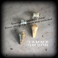 Load image into Gallery viewer, Lace agate earrings 8mm tunnel earrings Gemstone earrings Agate earrings Tunnel dangles Crystal earrings Lace agate jewellry Plug earrings