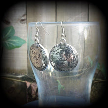 Load image into Gallery viewer, Sigil earrings, Archangel jewelry, Archangel Michael, Occult jewelry, Esoteric jewelry, Quaballah jewlery, Kaballah, Magick, Judaism, Gauges