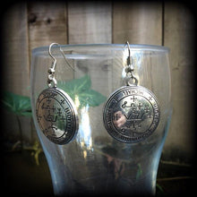 Load image into Gallery viewer, Sigil earrings, Archangel jewelry, Archangel Michael, Occult jewelry, Esoteric jewelry, Quaballah jewlery, Kaballah, Magick, Judaism, Gauges