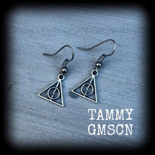 Load image into Gallery viewer, Five dollar Friday Wizard earrings Geek earrings Nerd earrings Magic earrings Witch earrings Pop Culture Teenage gift Spell earrings Cosplay