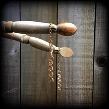 Load image into Gallery viewer, 6 gauge ear hangers DNA strand Tunnel dangles Plug earrings Gauged earrings Helix earrings Earrings for stretched lobes Tunnels Gauges 2g 0g