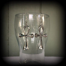 Load image into Gallery viewer, Ankh earrings Egyptian earrings Ankh jewelry Egyptian jewelry Plug earrings Tunnel earrings Nefertiti earrings Pharoah earrings Gauges 8g 6g
