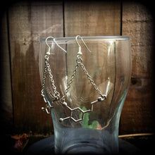 Load image into Gallery viewer, Dopamine earrings Science earrings Molecule earrings Science jewelry Chemistry earrings Nerd gifts Geek gifts Plug earrings Gauged earrings